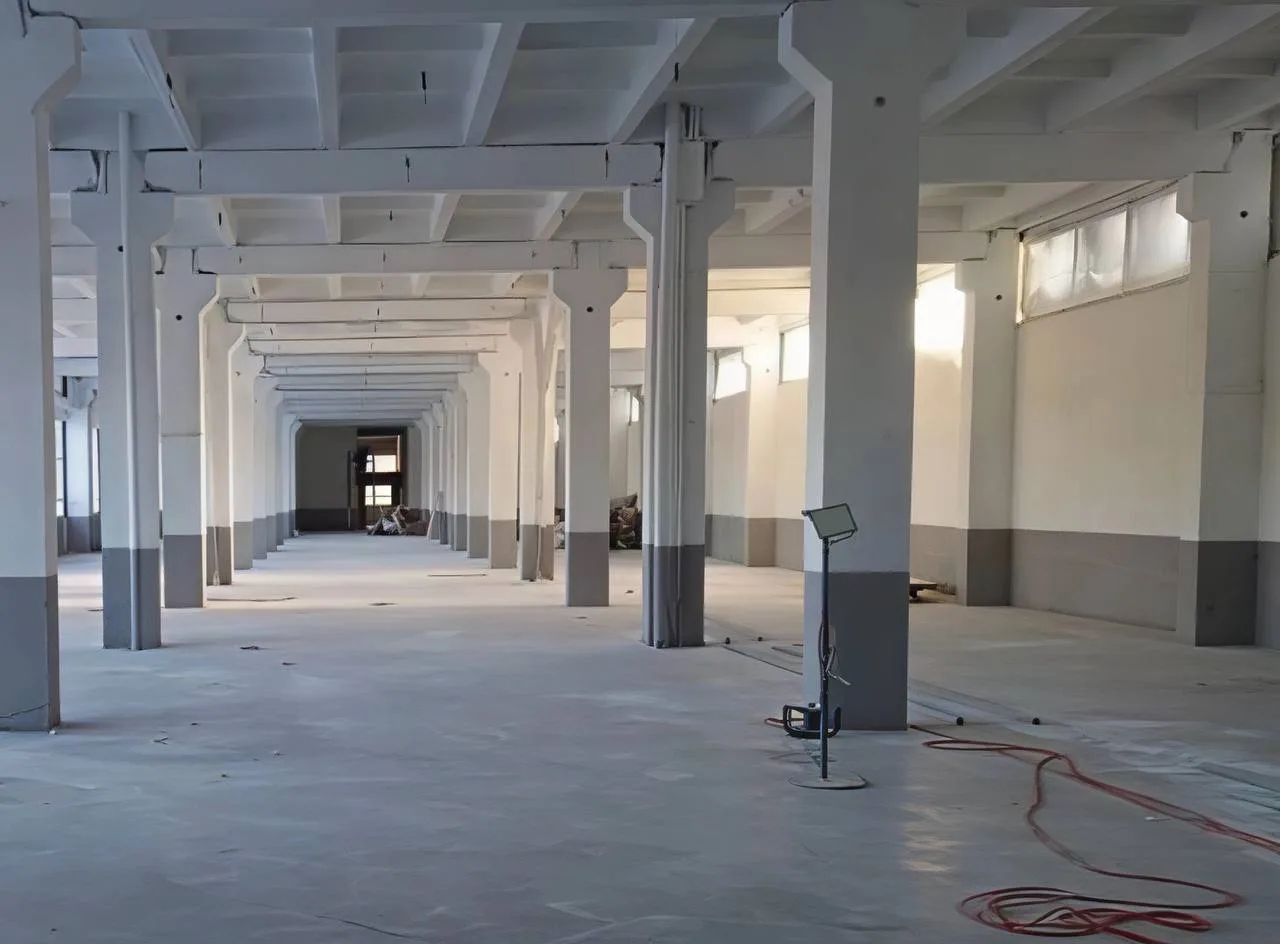 Покраска стен на складе